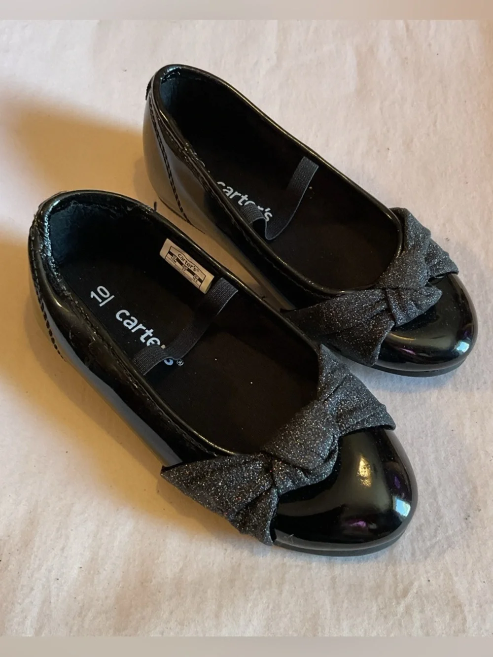 Carter's Black Patent Girls' Bow Dress Flats